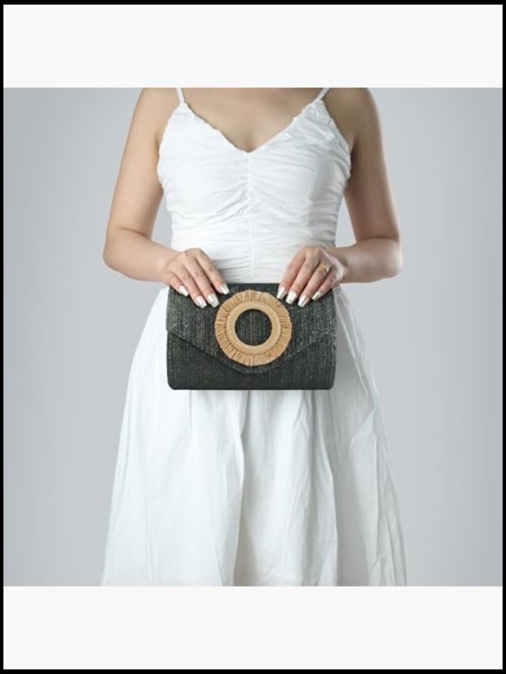Straw Clutch Purse Women Summer Beach Bag Envelope Evening Handbag Formal Party - Picture 2 of 7